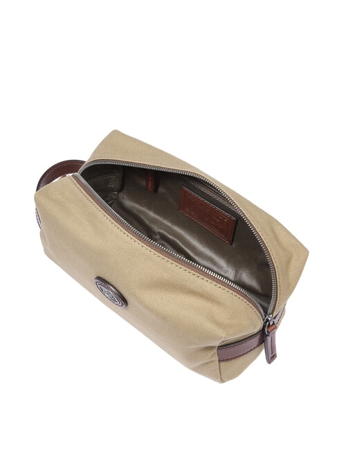 STORY Beauty case in pelle e canvas naturale/marrone abb. rutenio scuro - Beauty Case