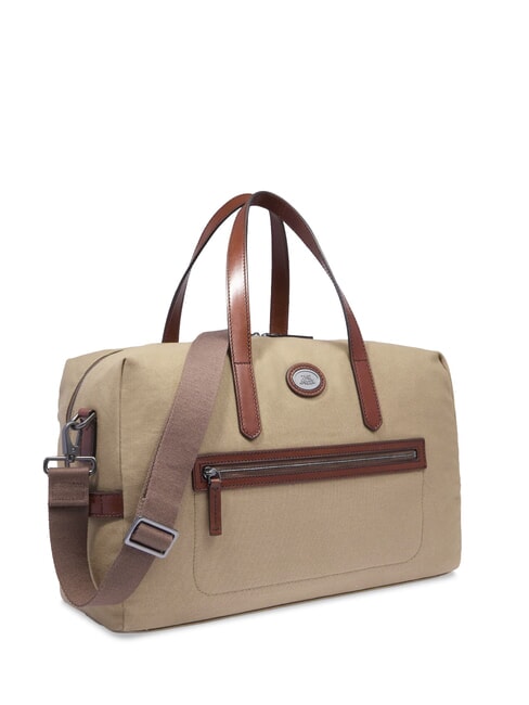 STORY Borsone piccolo underseater in pelle e tessuto naturale/marrone abb. rutenio scuro - Borsoni