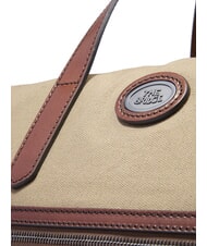 THE BRIDGE STORY Borsone piccolo underseater in pelle e tessuto naturale/marrone abb. rutenio scuro - Borsoni - 4