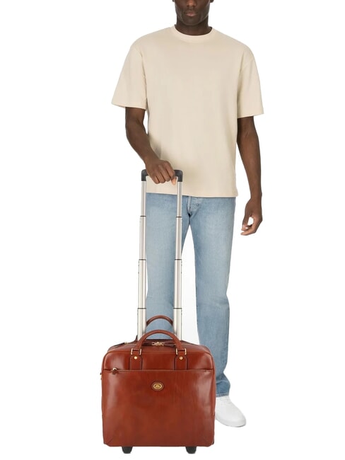 STORY Trolley pilota in pelle porta pc 13" MARRONE - Trolley Pilota