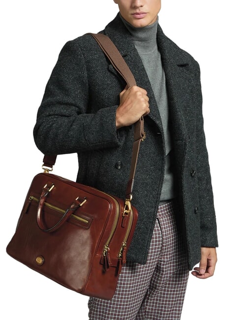 STORY UOMO Cartella in pelle porta pc 15" MARRONE - Cartelle Lavoro