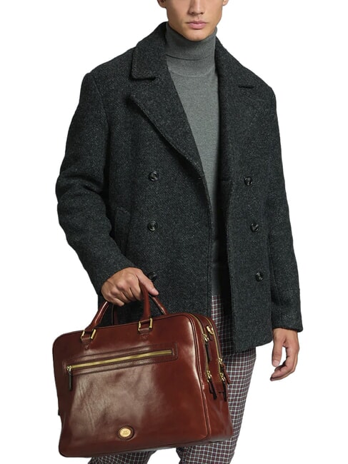 STORY UOMO Cartella in pelle porta pc 15" MARRONE - Cartelle Lavoro