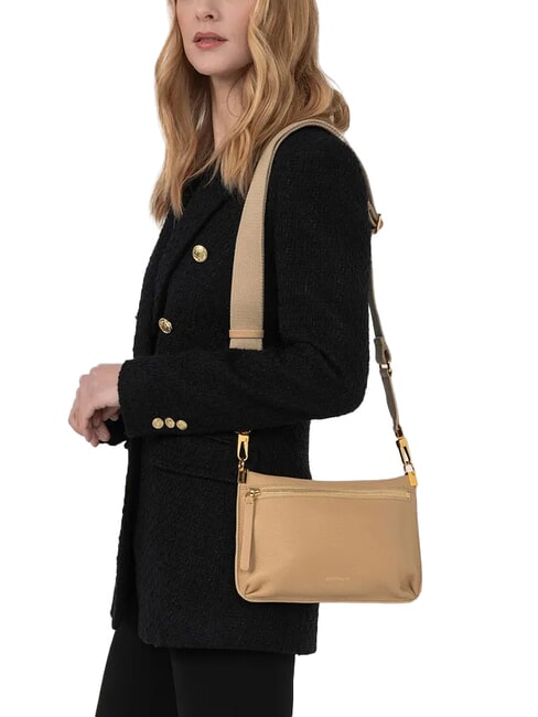 HYLE Borsa piatta piccola in pelle a tracolla laurel green - Borse Donna