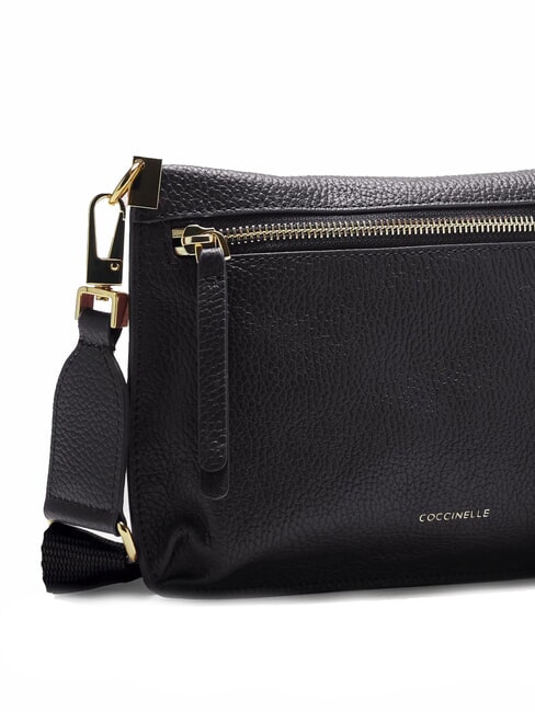 HYLE Borsa piatta piccola in pelle a tracolla Nero - Borse Donna