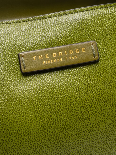 CARLOTTA Borsa shopping a spalla in pelle verde fico abb. oro - Borse Donna