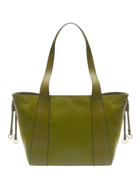 CARLOTTA Borsa shopping a spalla in pelle verde fico abb. oro - Borse Donna