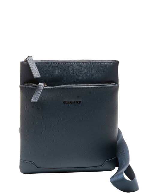 JAKE Borsello piatto in pelle blue - Tracolle Uomo