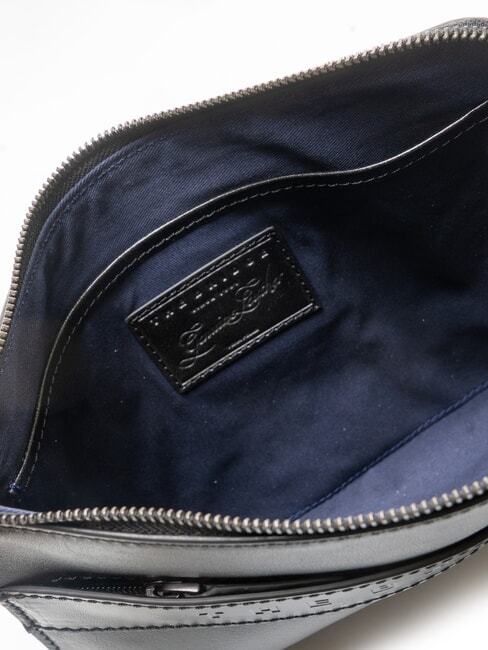 GIACOMO Pochette in pelle nero/rutenio scuro opaco - Borse Donna