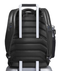 PIQUADRO BLUE SQUARE Zaino in pelle fast-check porta pc 15,6" Nero - Zaini da lavoro porta PC - 3