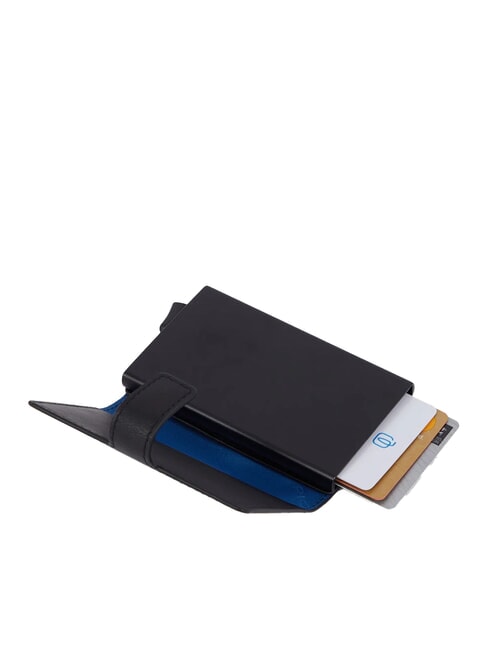 URBAN Portacarte di credito in metallo e pelle nero grigiongr - Portafogli Uomo