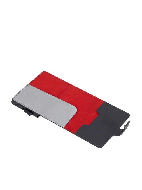 URBAN Portacarte di credito in metallo e pelle grigio - Portafogli Uomo