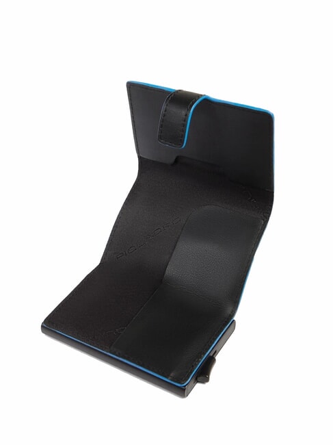 ATLAS Portacarte automatico in metallo e pelle Nero - Portafogli Uomo