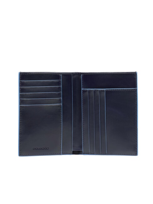 BLUE SQUARE Portafoglio verticale in pelle blu - Portafogli Uomo