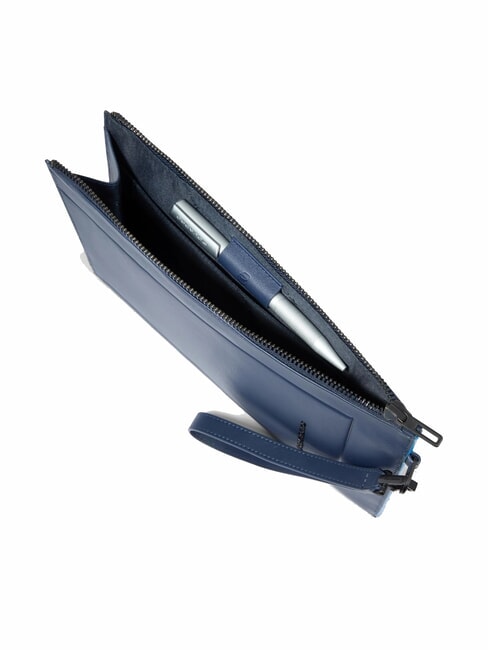 ATLAS Pochette da uomo porta iPad in pelle blu - Porta tablet & Organizer