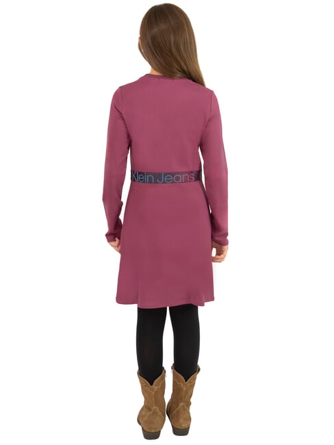 CK KIDS Abito a maniche lunghe elastico logo amaranth - Vestiti Bambine
