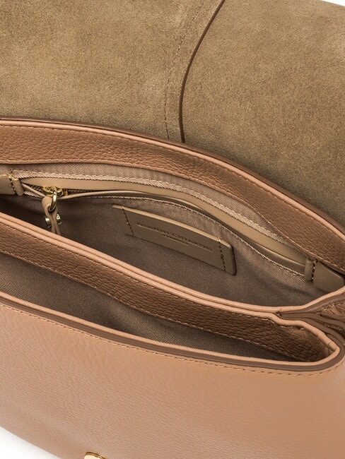 HELENA ROUND Borsa in pelle con doppia tracolla clay - Borse Donna