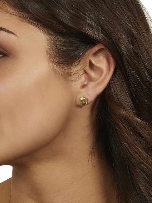 ICY DIAMONDS Orecchini al lobo quadrati con zirconi oro - Orecchini