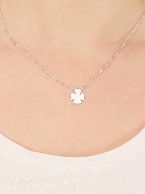 COCCOLE Collana in argento con angioletto rodio - Collane