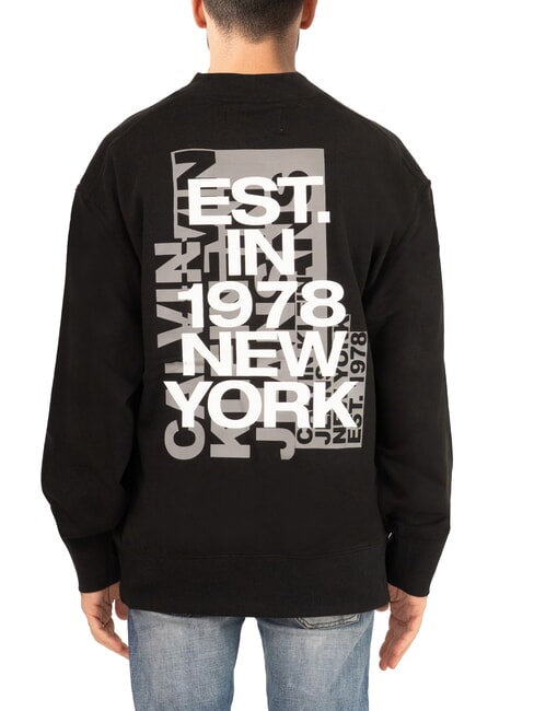 CK JEANS Felpa girocollo maxi stampa relaxed fit ck black - Felpe Uomo