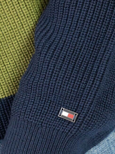 TH Maglione girocollo misto lana desert sky/ putting green - Maglie Uomo