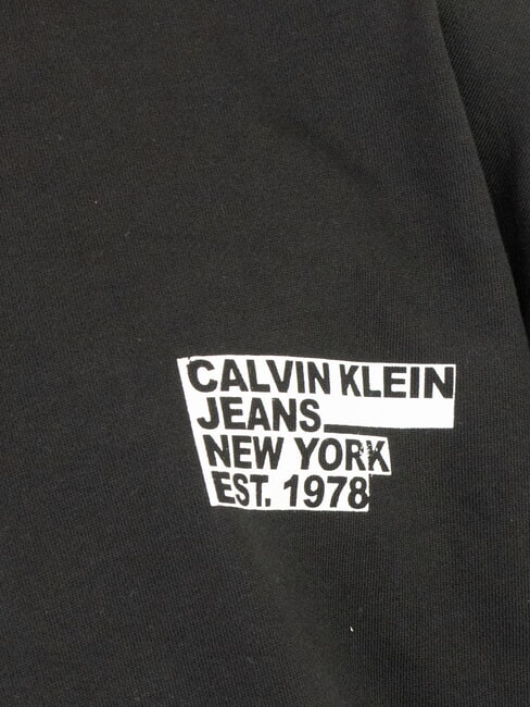 CK JEANS Felpa girocollo maxi stampa relaxed fit ck black - Felpe Uomo