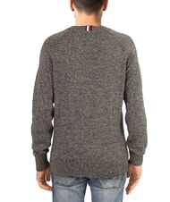 TOMMY HILFIGER TH Maglione girocollo cotone ricamo logo black / medium grey htr - Maglie Uomo - 2