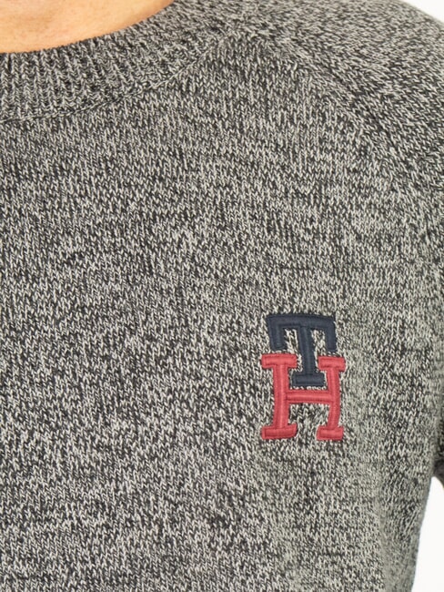 TH Maglione girocollo cotone ricamo logo black / medium grey htr - Maglie Uomo