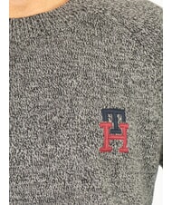 TOMMY HILFIGER TH Maglione girocollo cotone ricamo logo black / medium grey htr - Maglie Uomo - 3