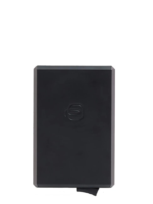 BLACK SQUARE Portacard in pelle e alluminio Nero - Portafogli Uomo