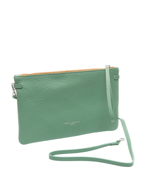 HERMY Pochette in pelle con tracolla menta-sabbia - Borse Donna