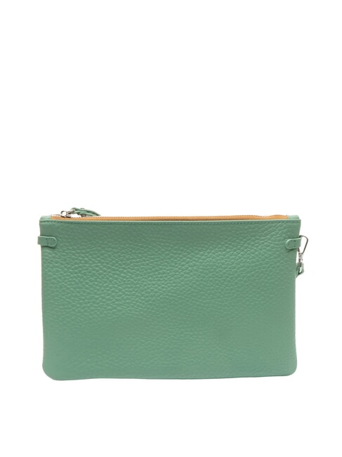 HERMY Pochette in pelle con tracolla menta-sabbia - Borse Donna