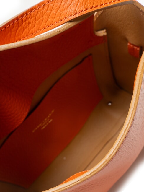 PENELOPE Borsa in pelle a spalla con tracolla corallo-nature - Borse Donna