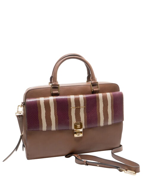 CAMPIONARIO - DAFNE Cartella da lavoro in pelle, porta pc 13" marrone/bordeaux/beige - Cartelle Lavoro