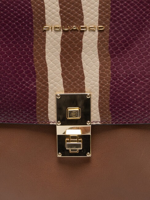 CAMPIONARIO - DAFNE Cartella da lavoro in pelle, porta pc 13" marrone/bordeaux/beige - Cartelle Lavoro