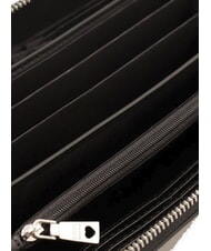 LOVE MOSCHINO LAMINATED BOLD LOVE Portafoglio grande con polsierina Nero/nero - Portafogli Donna - 2