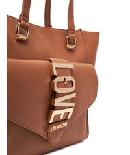 LOVE MOSCHINO LOVEBUG Borsa shopping a spalla con tasca cammello - Borse Donna - 4