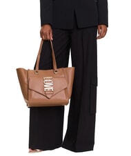 LOVE MOSCHINO LOVEBUG Borsa shopping a spalla con tasca cammello - Borse Donna - 6