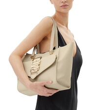 LOVE MOSCHINO LOVEBUG Borsa shopping a spalla con tasca avorio - Borse Donna - 5