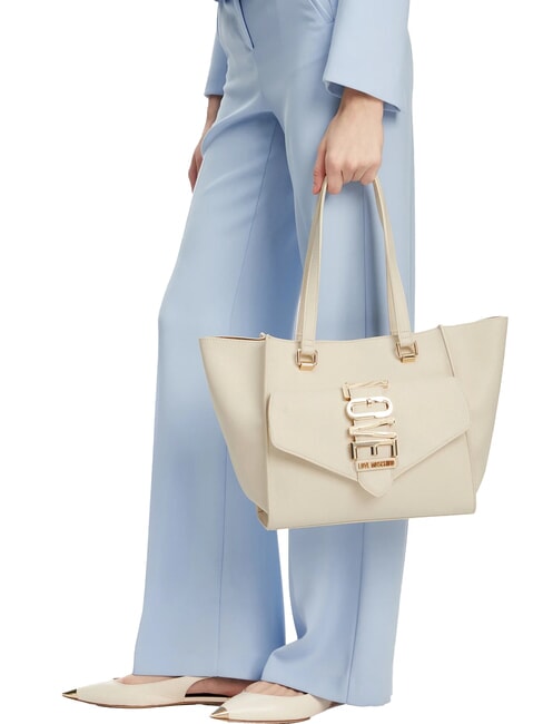 LOVEBUG Borsa shopping a spalla con tasca avorio - Borse Donna