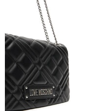 LOVE MOSCHINO QUILTED Borsa a spalla con catena Nero/nero - Borse Donna - 3