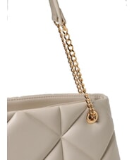 LOVE MOSCHINO GEOMETRIC Borsa a spalla manici catena avorio - Borse Donna - 3