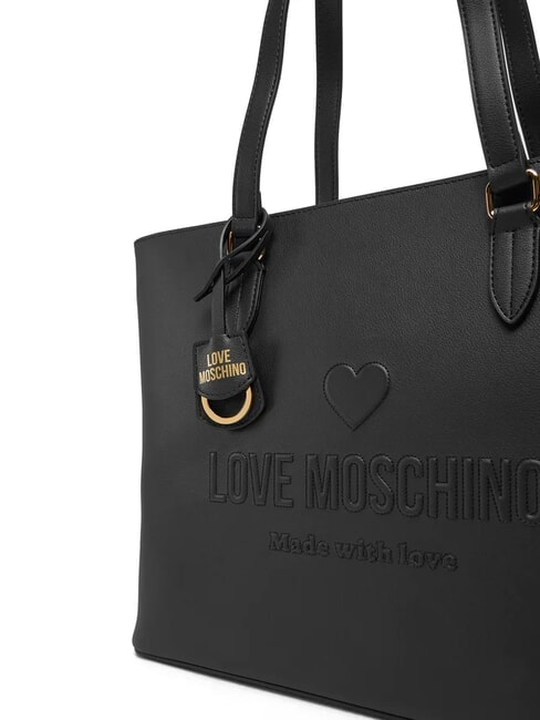 LOVE EMBOSSED Borsa shopping a spalla Nero - Borse Donna