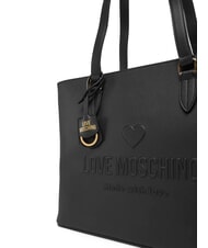 LOVE MOSCHINO LOVE EMBOSSED Borsa shopping a spalla Nero - Borse Donna - 3