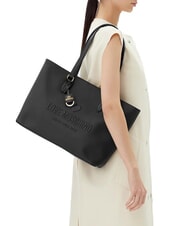 LOVE MOSCHINO LOVE EMBOSSED Borsa shopping a spalla Nero - Borse Donna - 5