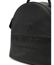 LOVE MOSCHINO LOVE EMBOSSED Zaino con logo impunturato Nero - Borse Donna - 4