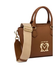 LOVE MOSCHINO BRAIDED Borsa a mano con tracolla cammello - Borse Donna - 3