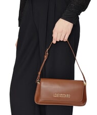 LOVE MOSCHINO LOGO LETTERING Borsa a spalla cammello - Borse Donna - 5
