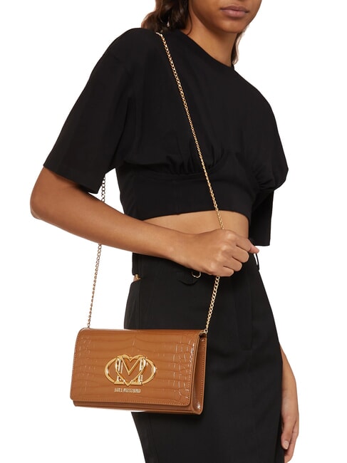 CROCO Pochette a tracolla cammello2 - Borse Donna