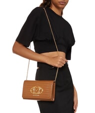 LOVE MOSCHINO CROCO Pochette a tracolla cammello2 - Borse Donna - 5