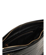 LOVE MOSCHINO SHINY CROCO Borsa shopping a spalla croco nero - Borse Donna - 5